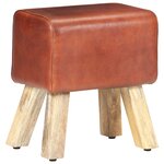 vidaXL Banc saut de cheval 38 cm marron cuir véritable et manguier