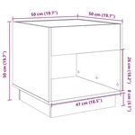 vidaXL Table de chevet avec LED infini noir 50x50x50 cm