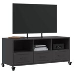 vidaXL Meuble TV noir 100 5x39x43 5 cm acier laminé à froid