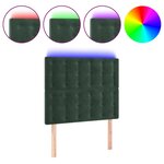 vidaXL Tête de lit à LED Vert foncé 90x5x118/128 cm Velours