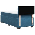 vidaXL Sommier à lattes de lit avec matelas bleu 90x200 cm velours