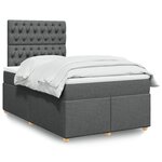 vidaXL Sommier à lattes de lit avec matelas Gris foncé 120x200cm Tissu