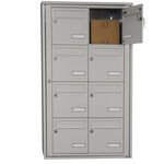 Bloc collectif leabox.com  2x4  grade 3  simple face  Extérieur  fixation murale  Gris agate RAL 7038 finition brillante