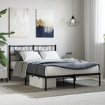 vidaXL Cadre de lit métal sans matelas avec tête de lit noir 140x190cm