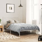 vidaXL Cadre de lit métal sans matelas et tête de lit blanc 107x203 cm
