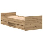vidaXL Cadre de lit sans matelas Chêne artisanal 75x190 cm Bois d'ingénierie