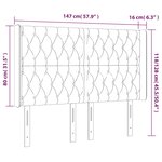 vidaXL Tête de lit à LED Gris foncé 147x16x118/128 cm Velours