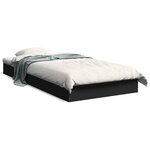vidaXL Cadre de lit sans matelas noir 90x200 cm bois d'ingénierie