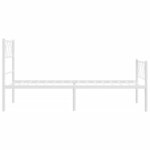 vidaXL Cadre de lit métal avec tête de lit/pied de lit blanc 100x190cm