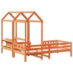 vidaXL Ensemble de lit et de banc avec toit 100x200 cm bois pin massif