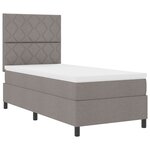 vidaXL Lit ressort avec matelas taupe 100x200 cm en tissu
