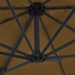 vidaXL Parasol de jardin en porte-à-faux avec mât en acier taupe