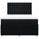 vidaXL Sommier à lattes de lit avec matelas Noir 140x200 cm Tissu