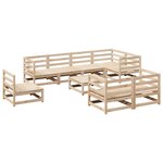vidaXL Salon de jardin 9 Pièces bois de pin massif