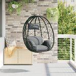 vidaXL Panier de chaise œuf suspendue sans support Rotin poly anthracite
