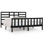 vidaXL Cadre de lit sans matelas noir 200x200 cm bois massif de pin