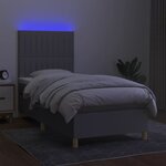 vidaXL Sommier à lattes de lit et matelas et LED Gris clair 90x190 cm