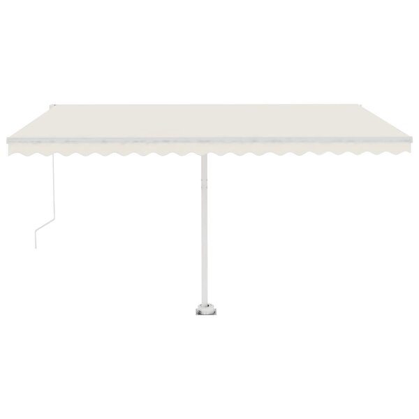 vidaXL Auvent manuel rétractable avec LED 450x300 cm Crème