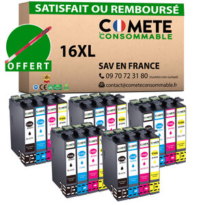 COMETE, Entreprise Française- 16XL - pack 20 Cartouches Compatibles EPSON