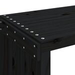 vidaXL Banc de jardin extensible noir 212 5x40 5x45 cm bois massif pin