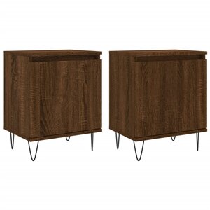 vidaXL Tables de chevet 2Pièces chêne marron 40x30x50cm bois d'ingénierie