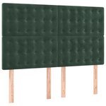 vidaXL Sommier à lattes de lit et matelas Vert foncé 140x190cm Velours