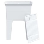 vidaXL Bac à linge blanc 59x41x75 cm résine