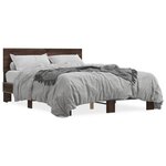 vidaXL Cadre de lit chêne marron 140x190 cm bois d'ingénierie et métal