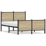 vidaXL Cadre de lit en métal sans matelas chêne sonoma 120x200 cm