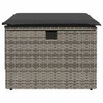 vidaXL Tabouret de jardin avec coussin gris 55x55x37 cm résine tressée