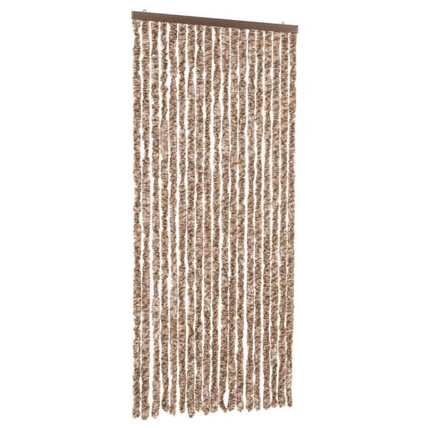 vidaXL Rideau anti-mouches beige et marron foncé 56x200 cm chenille