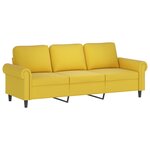 vidaXL Ensemble de canapés 3 Pièces avec coussins jaune velours