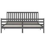 vidaXL Cadre de lit sans matelas gris 200x200 cm bois massif