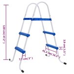 vidaXL Échelle de piscine Bleu et blanc 84 cm Acier