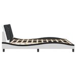 vidaXL Cadre de lit avec LED sans matelas blanc et noir 180x200 cm