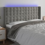 vidaXL Tête de lit à LED Gris clair 183x16x118/128 cm Velours