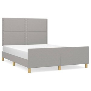 vidaXL Cadre de lit sans matelas gris clair 140x190 cm tissu