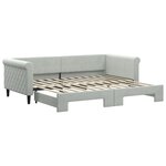 vidaXL Lit de jour avec lit gigogne gris clair 90x200 cm velours