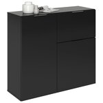FMD Commode avec tiroir et portes 89 1x31 7x81 3 cm noir