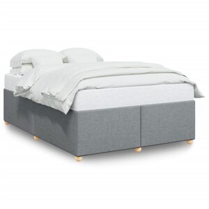 vidaXL Cadre de lit sans matelas gris clair 140x190 cm tissu