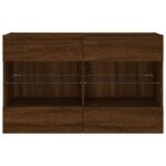 vidaXL Meuble TV mural avec lumières LED chêne marron 98 5x30x60 5 cm