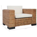 vidaXL Ensemble de canapés 2 Pièces avec coussins Rotin naturel