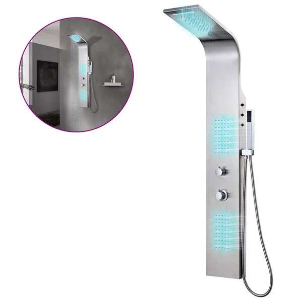 vidaXL Système de panneau de douche acier inoxydable incurvé
