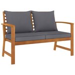vidaXL Salon de jardin 3 Pièces avec coussin Bois d'acacia solide