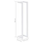 vidaXL Porte-serviette Blanc 12 5x12 5x60 cm Acier