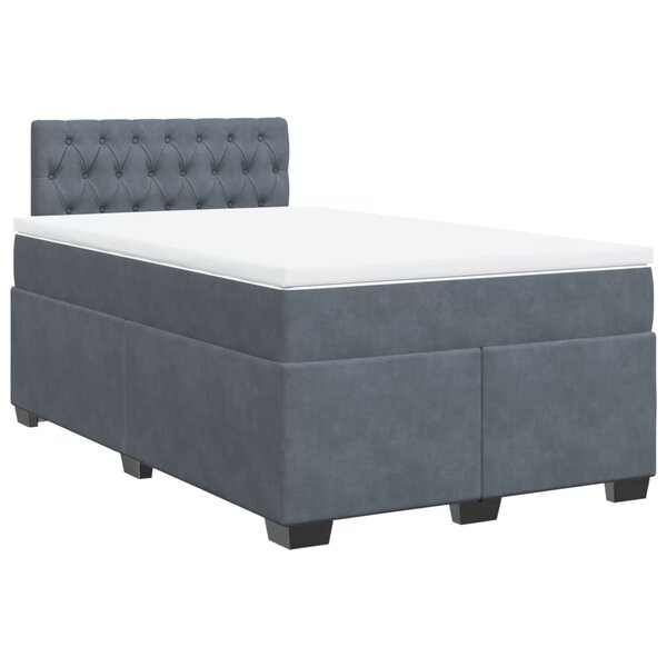 vidaXL Sommier à lattes de lit et matelas Gris foncé 120x200cm Velours