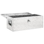 vidaXL Boîte de rangement Argenté 70x31x27 cm Aluminium