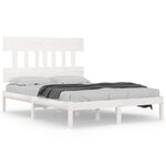 vidaXL Cadre de lit Blanc Bois massif 180x200 cm Super King