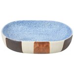 vidaXL Vasque à poser multicolore ovale 59x40x14 cm céramique