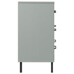 vidaXL Buffet avec 3 tiroirs Gris 77x40x79 5 cm Bois massif OSLO